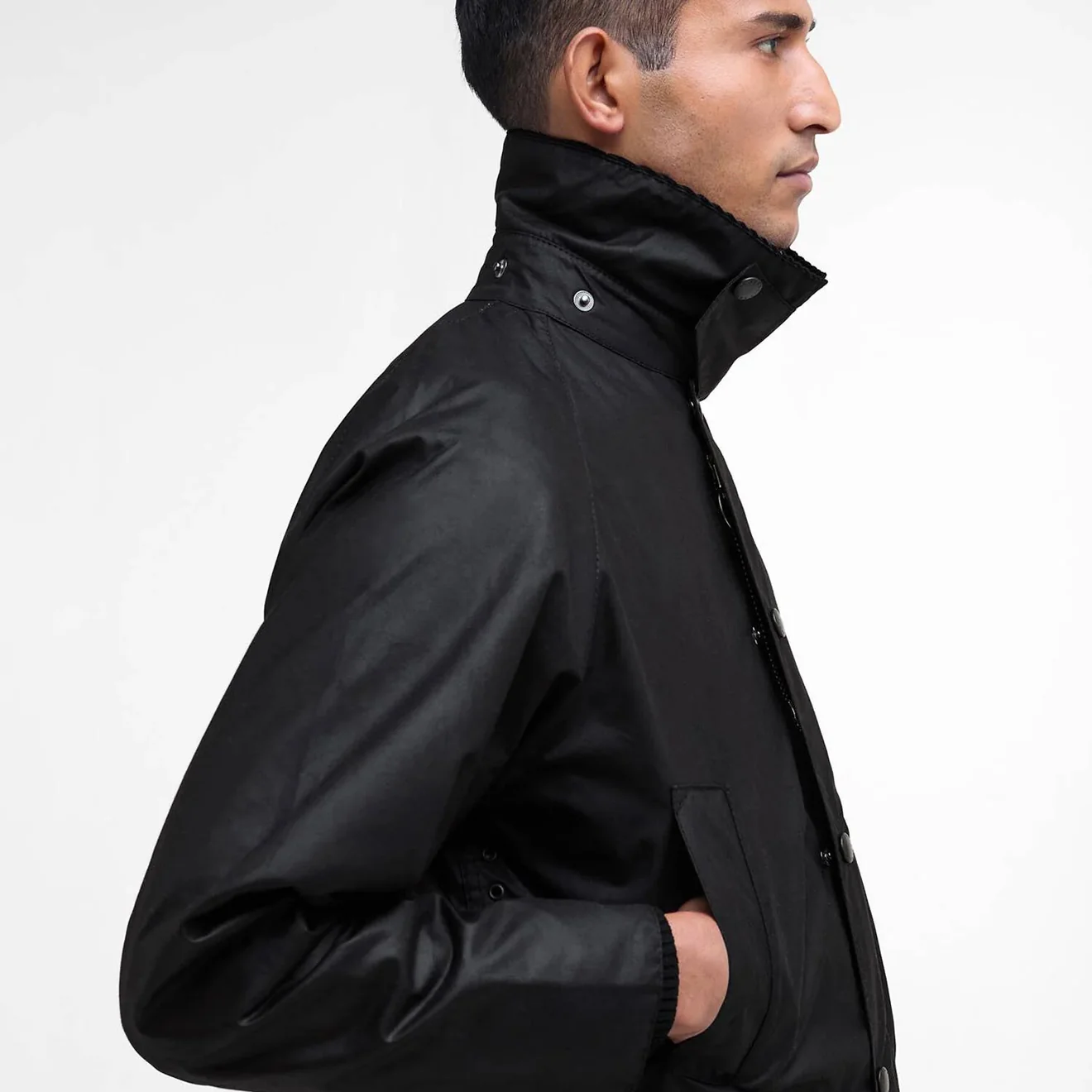Barbour Bedale Wax Jacket Black - Image 5