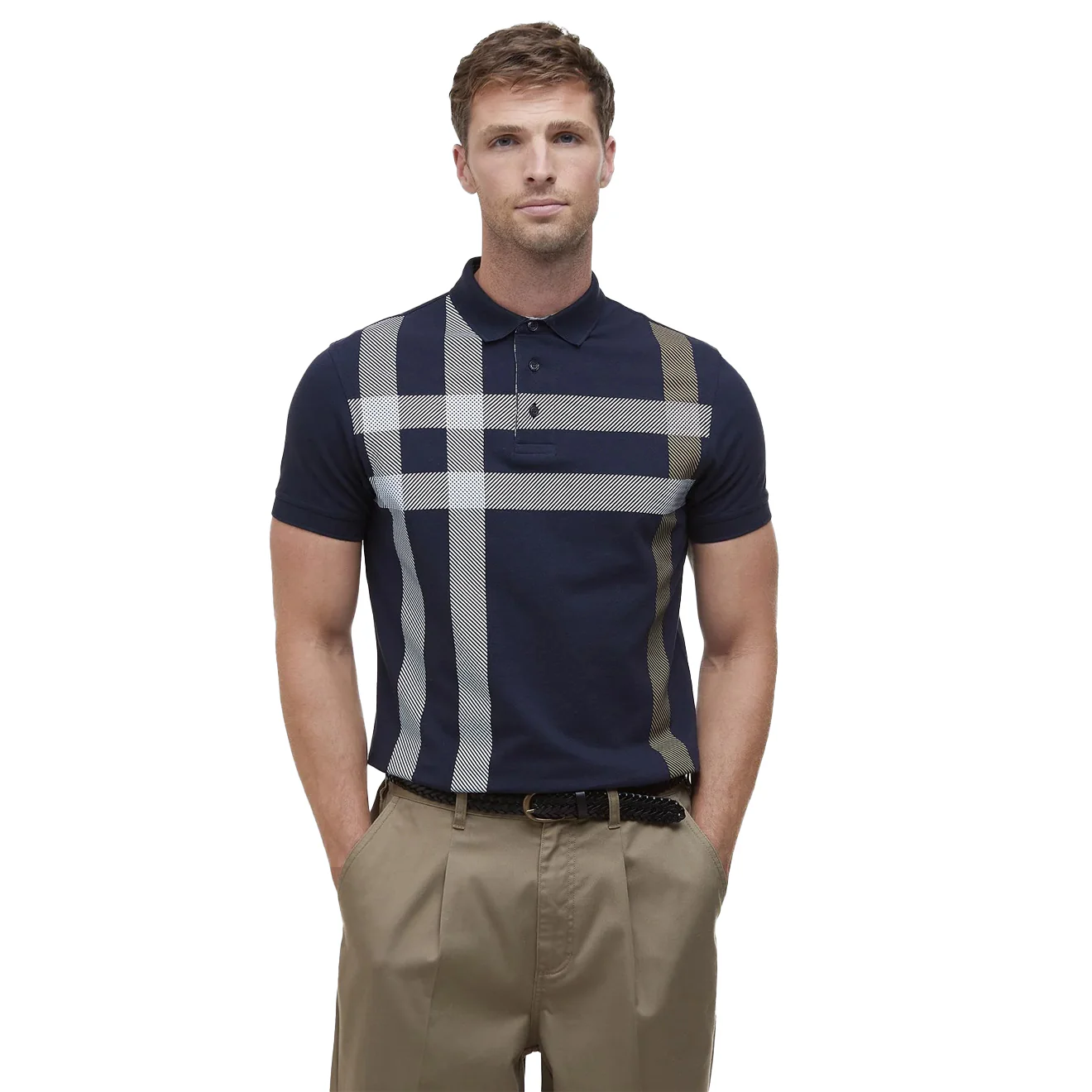 Barbour Blaine Polo Shirt Navy/Pine - Image 2