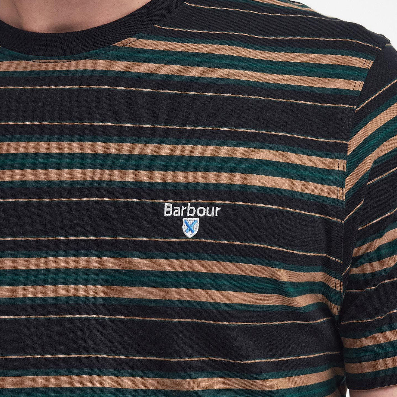 Barbour Boldron Stripe T-Shirt Black - Image 2