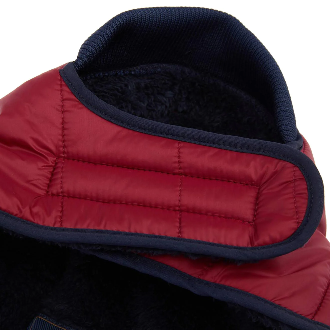 Barbour Brampton Quilted Dog Coat Red/Navy - Image 3