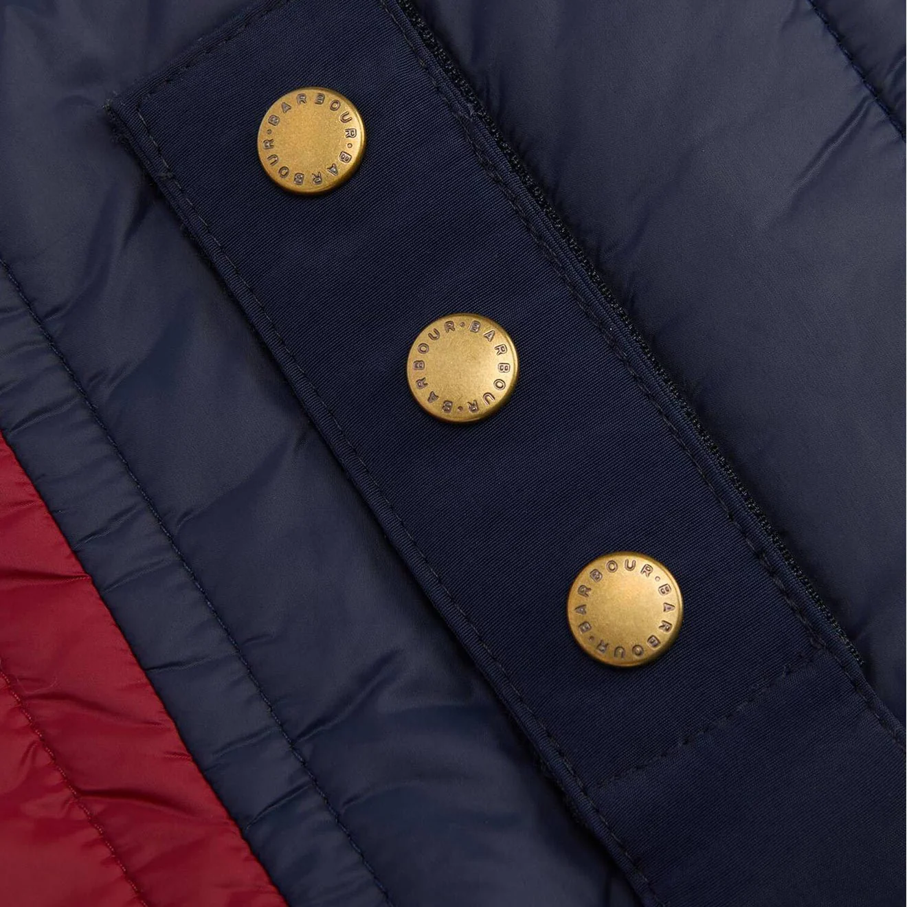 Barbour Brampton Quilted Dog Coat Red/Navy - Image 5