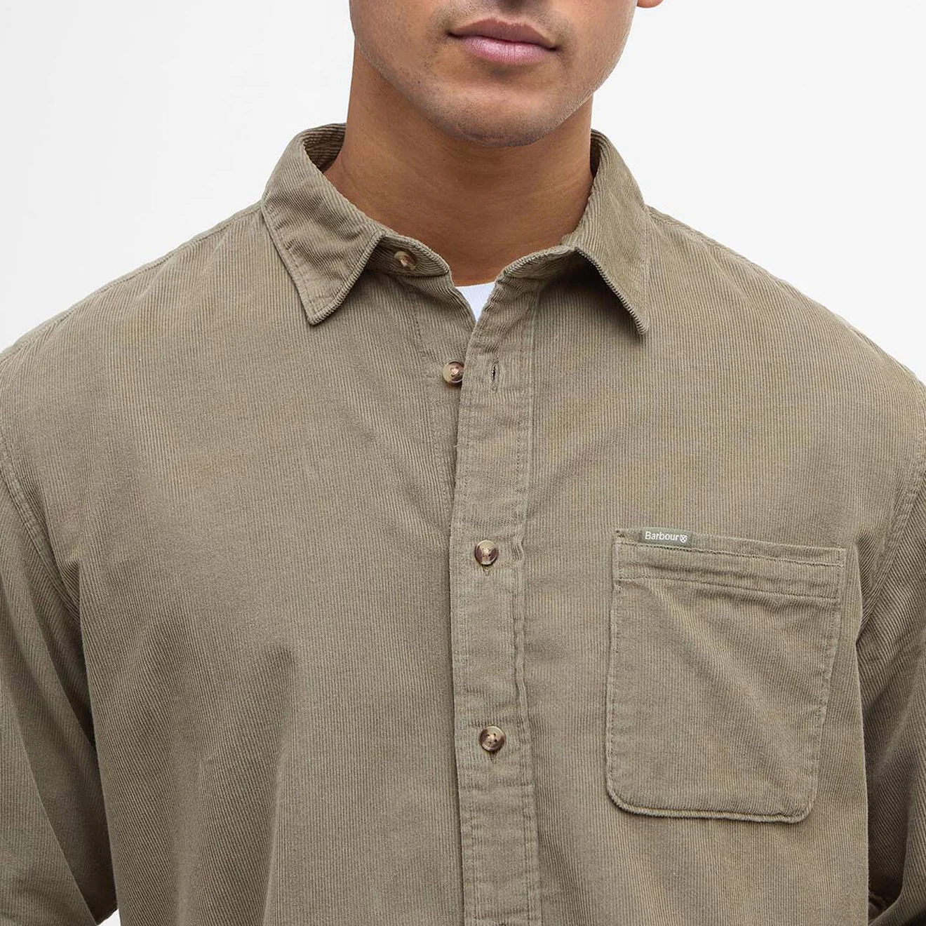 Barbour Bramside Relaxed Cord Shirt Olive - Image 4