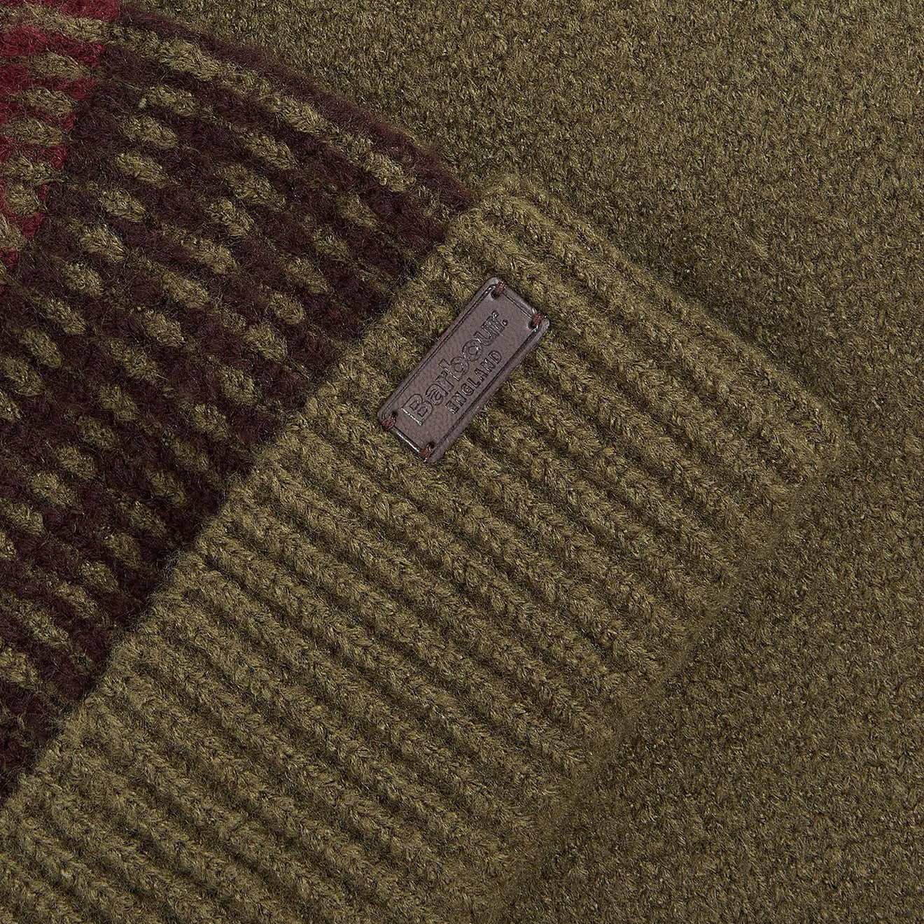 Barbour Branton Beanie & Scarf Gift Set Army Green - Image 3
