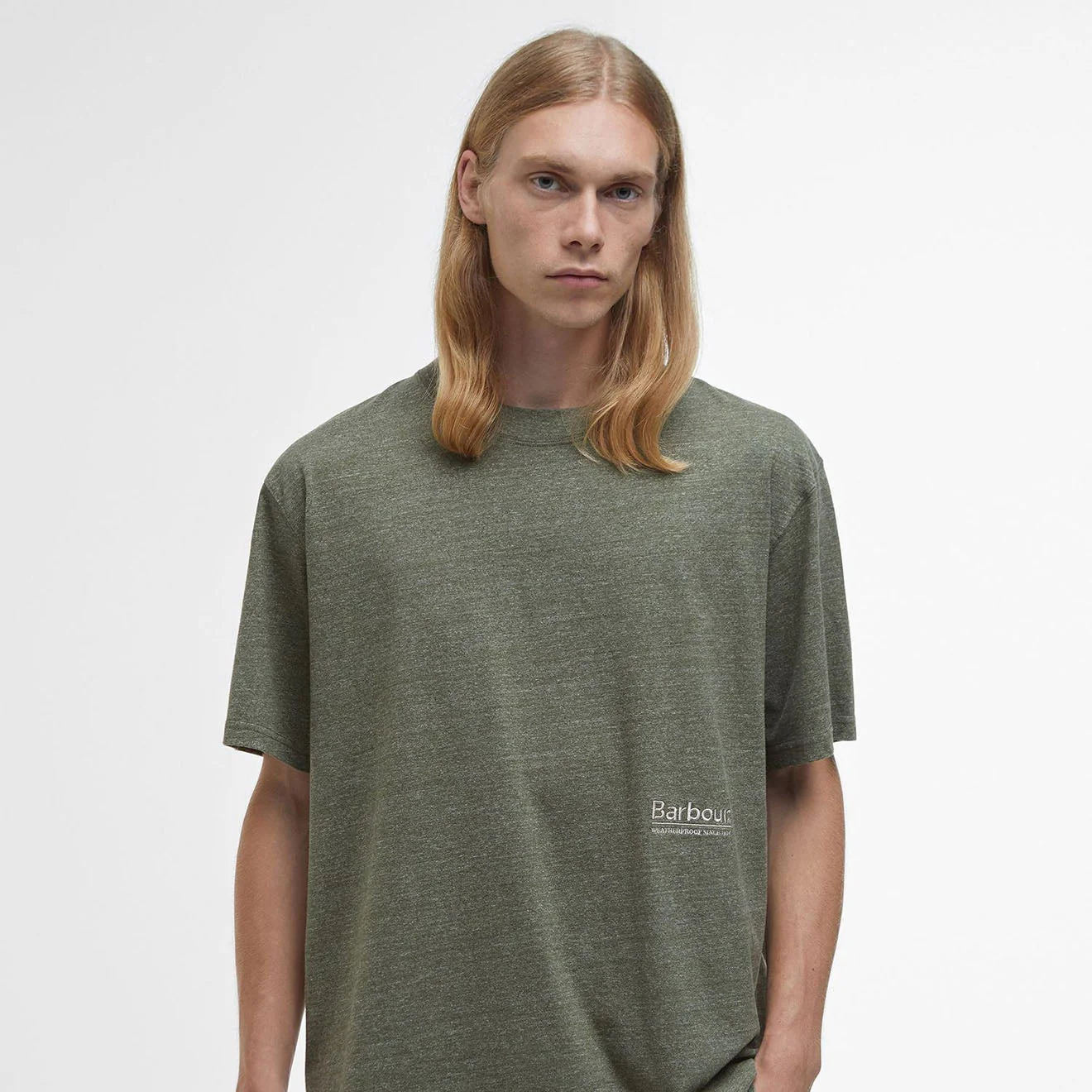 Barbour Calton Linen Blend Fit T-Shirt Burnt Olive - Image 2