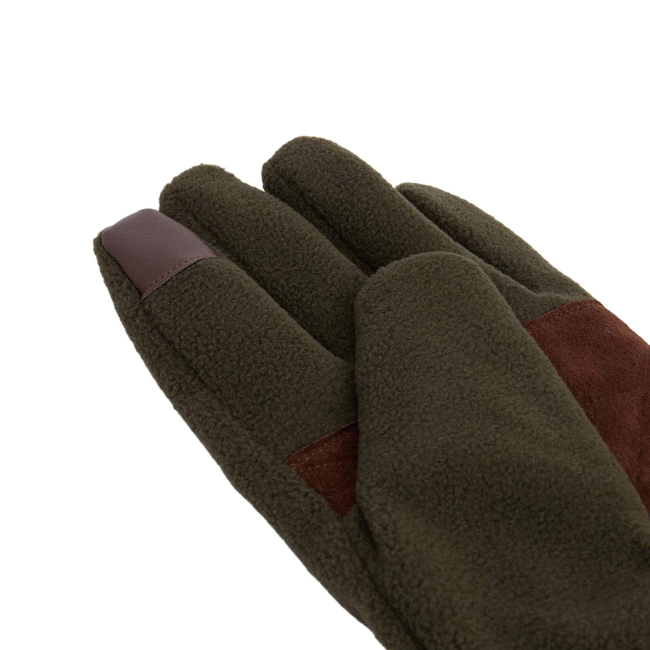 Barbour Coalford Fleece Gloves Dark Olive - Image 2