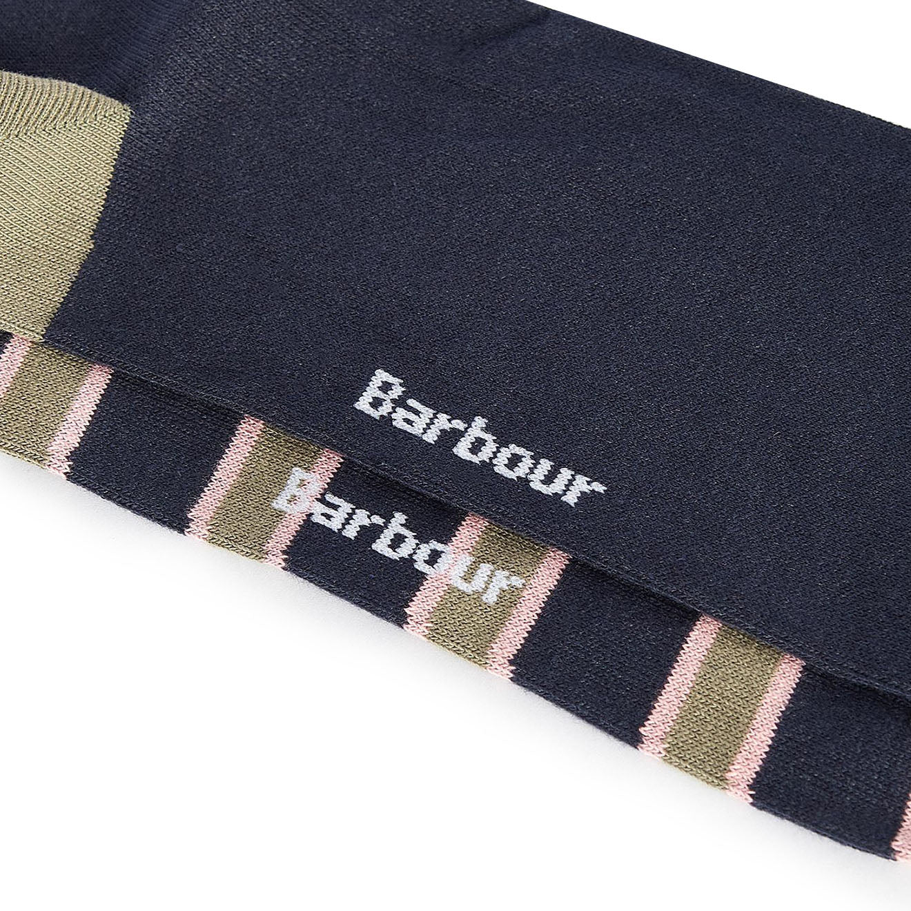 Barbour Colour Block Socks Gift Set Navy / Olive / Pink - Image 2