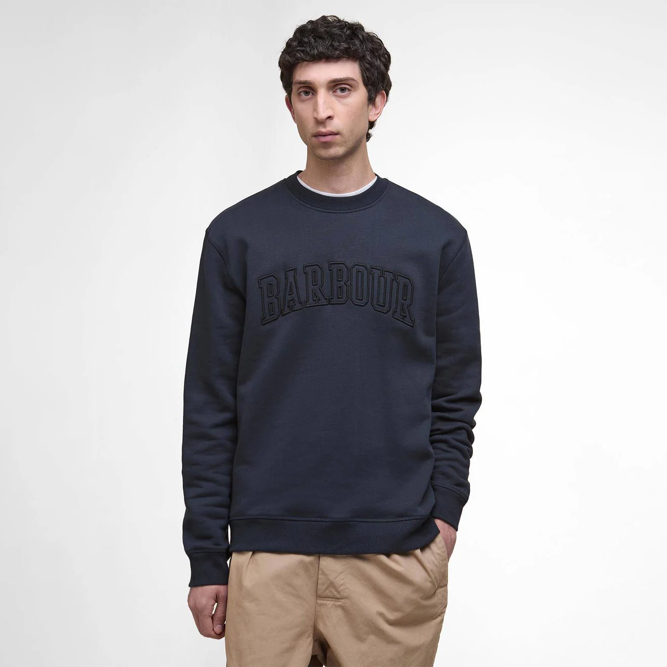 Barbour Cragwell Relaxed Crew Neck Sweatshirt Dark Navy - Image 2