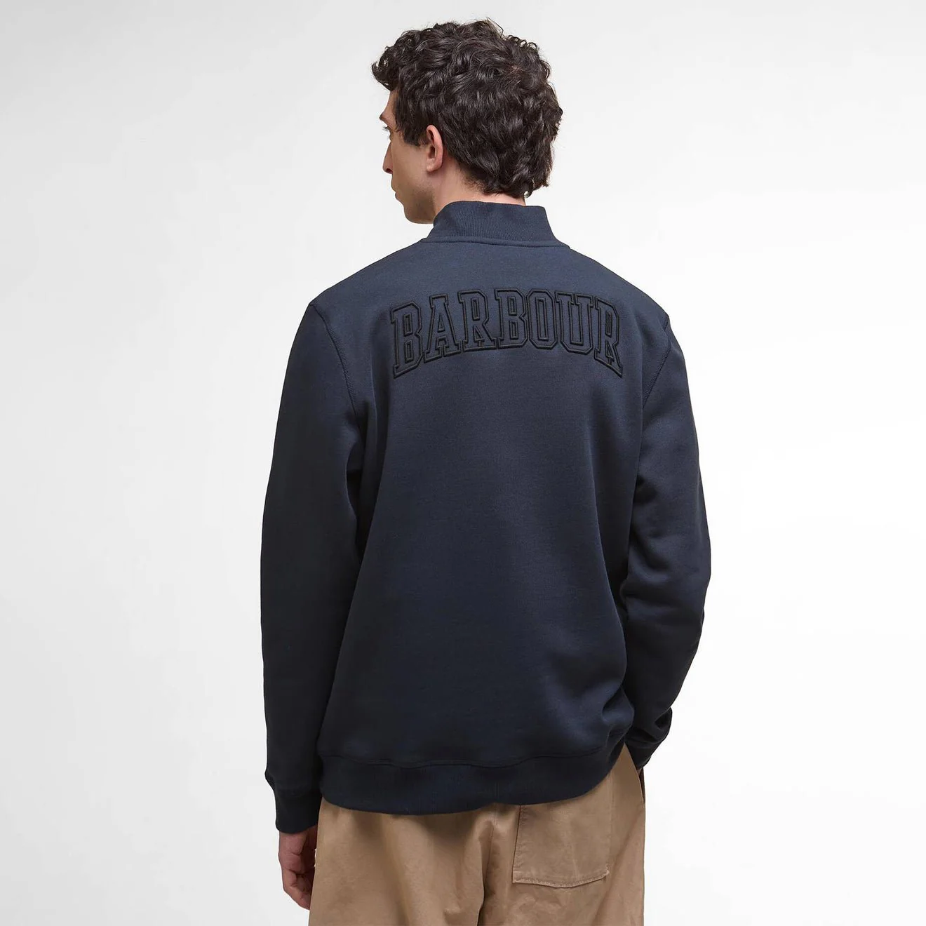 Barbour Cragwell Relaxed Half Zip Sweatshirt Dark Navy - Image 3