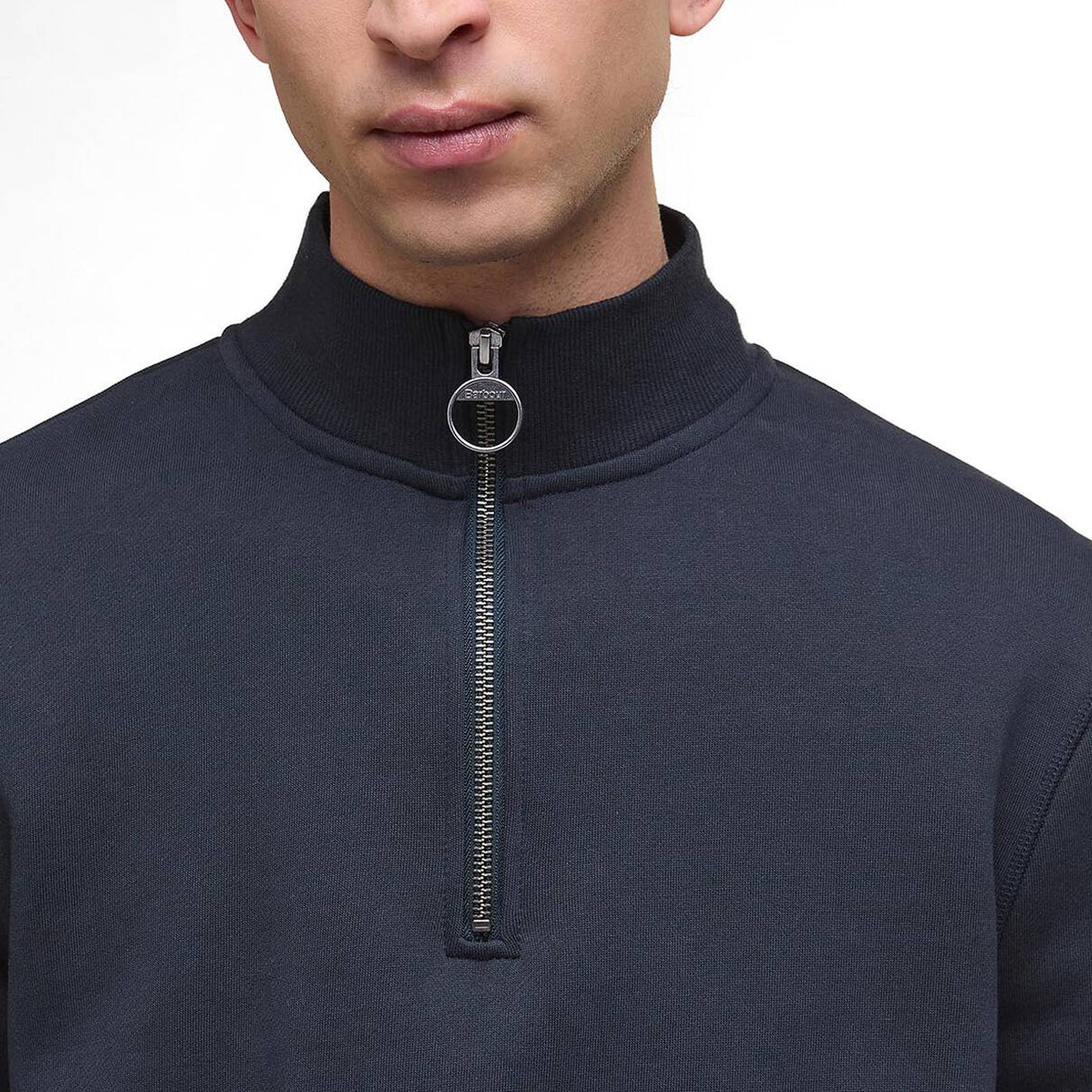 Barbour Cragwell Relaxed Half Zip Sweatshirt Dark Navy - Image 4