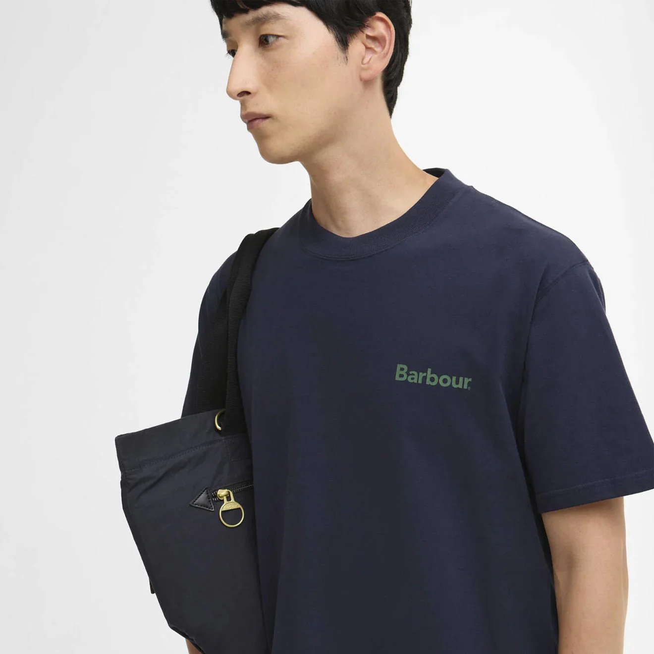 Barbour Crossby Archive Logo Oversized T-Shirt Navy - Image 4