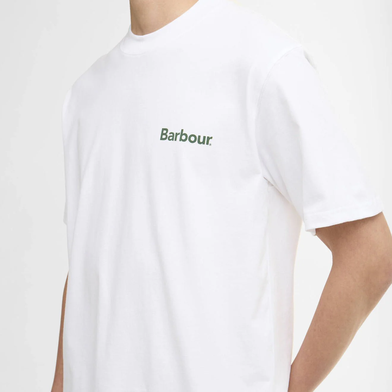 Barbour Crossby Archive Logo Oversized T-Shirt White - Image 4