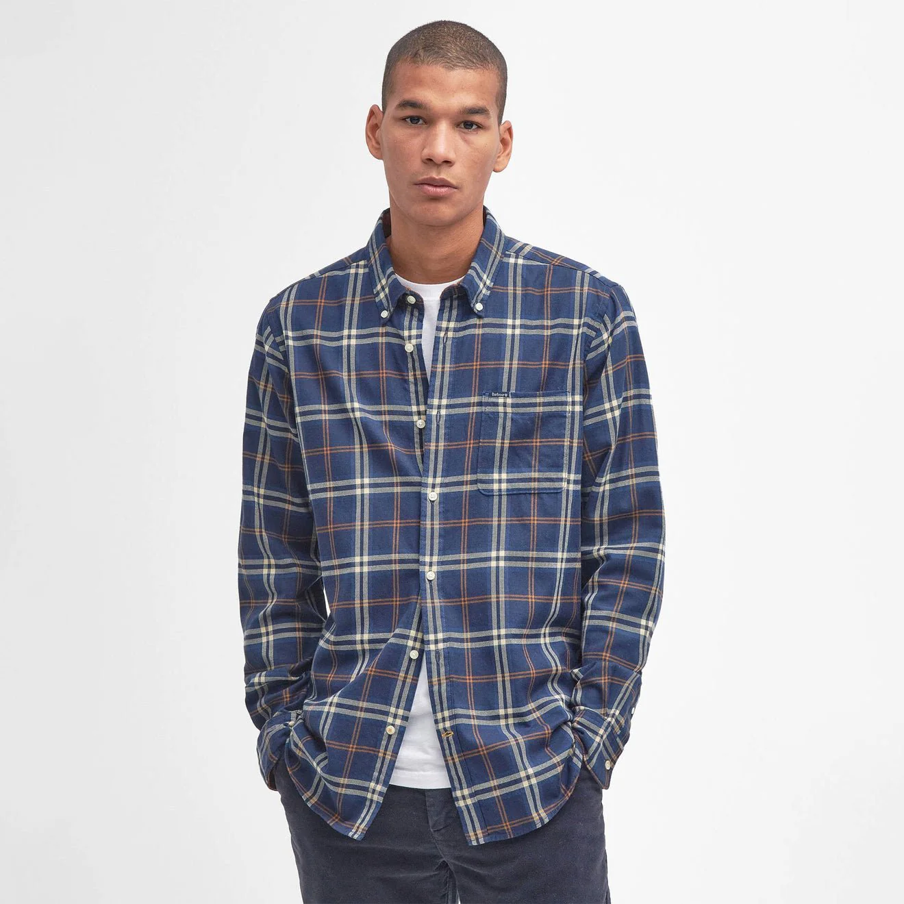 Barbour Crossfell Tailored Checked Shirt Blue - Image 2