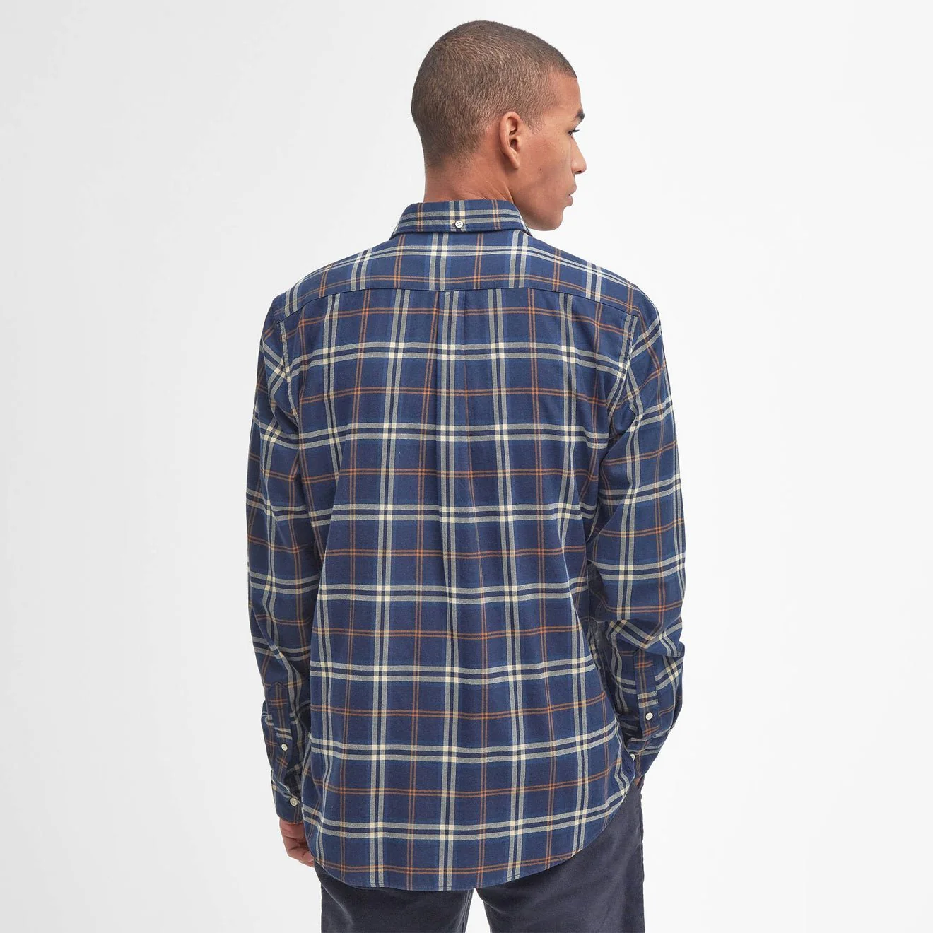Barbour Crossfell Tailored Checked Shirt Blue - Image 3