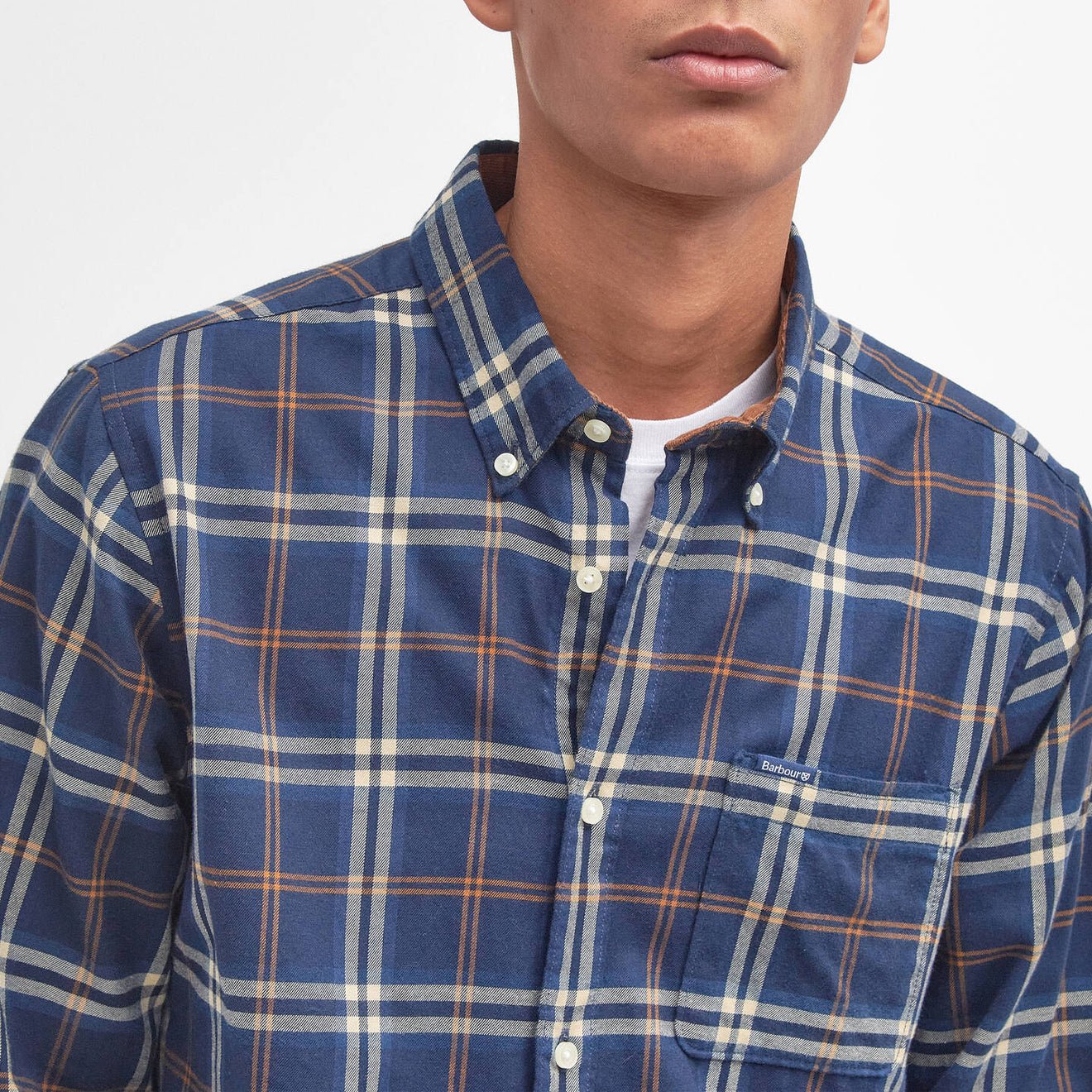 Barbour Crossfell Tailored Checked Shirt Blue - Image 4