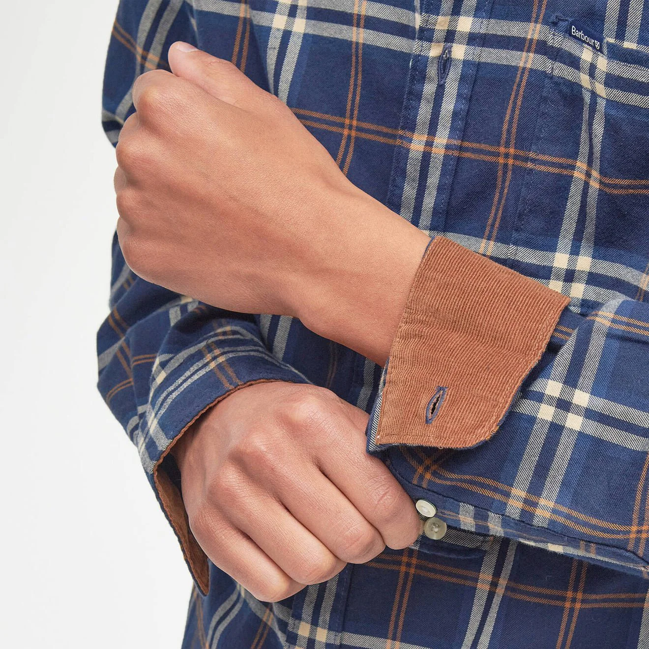 Barbour Crossfell Tailored Checked Shirt Blue - Image 5