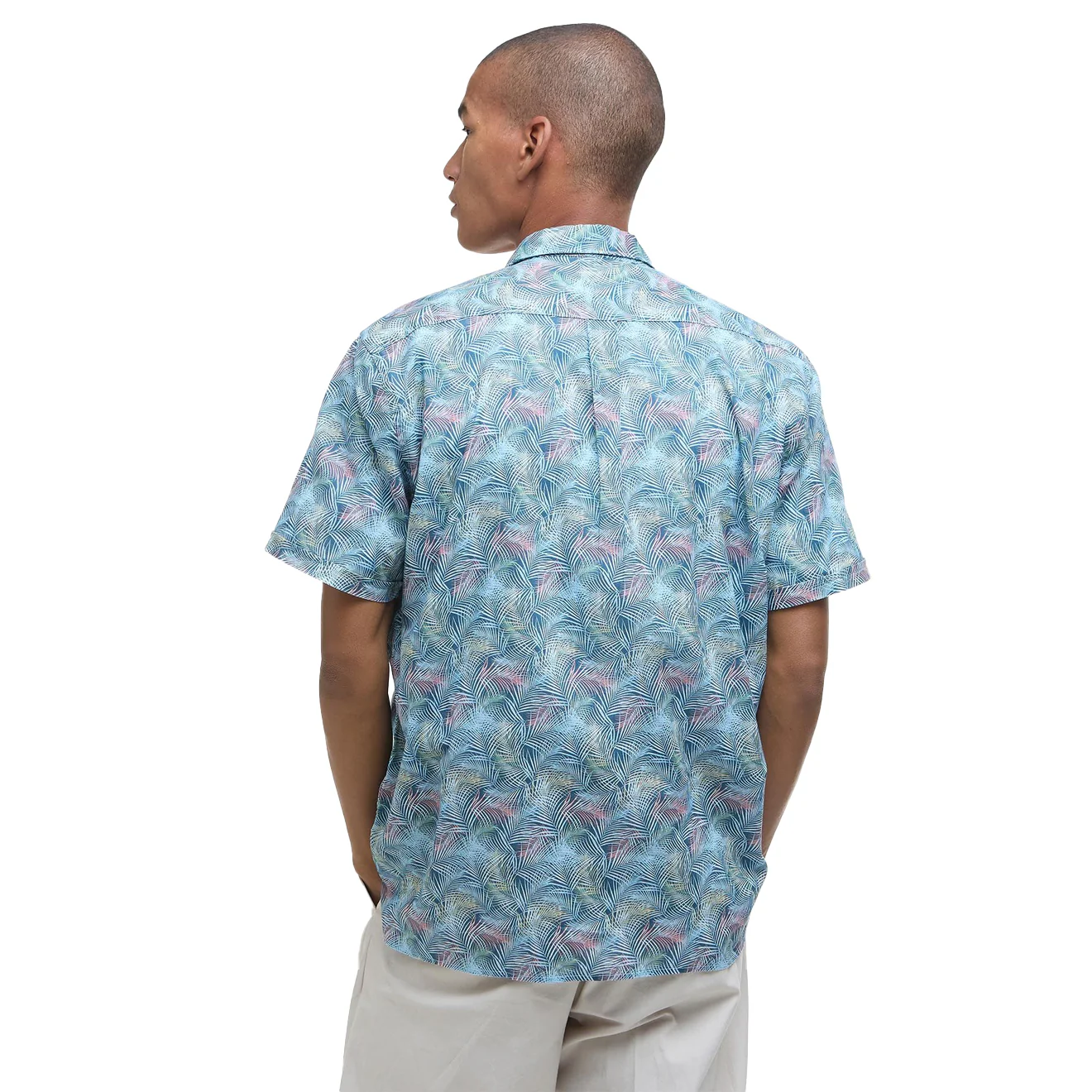 Barbour Devon Printed Summer Fit Shirt Dusk Blue - Image 3