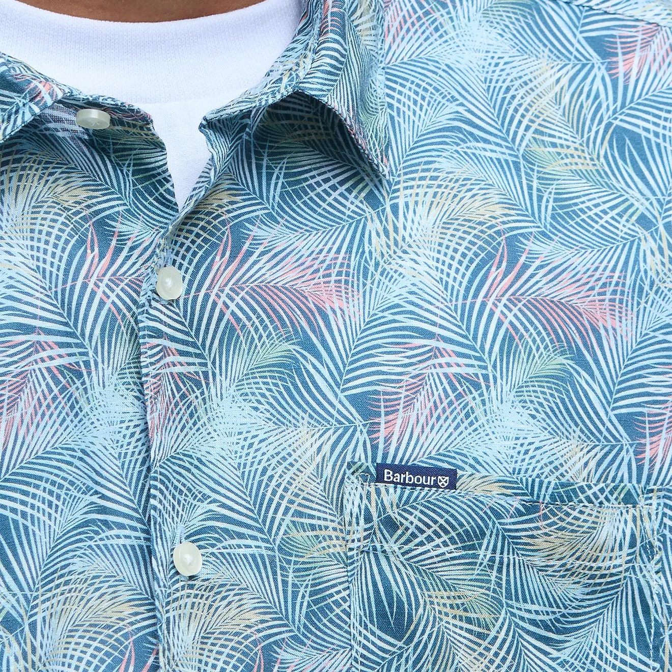 Barbour Devon Printed Summer Fit Shirt Dusk Blue - Image 4