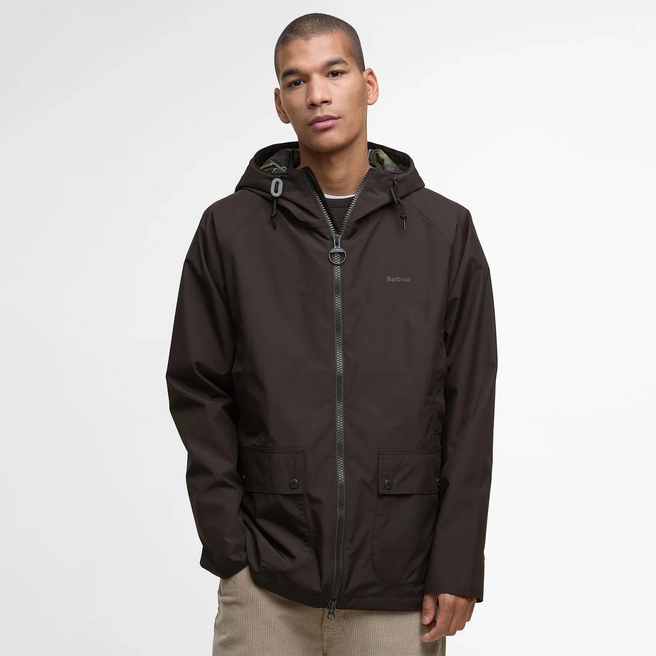 Barbour Domus Waterproof Jacket Black Oak - Image 2