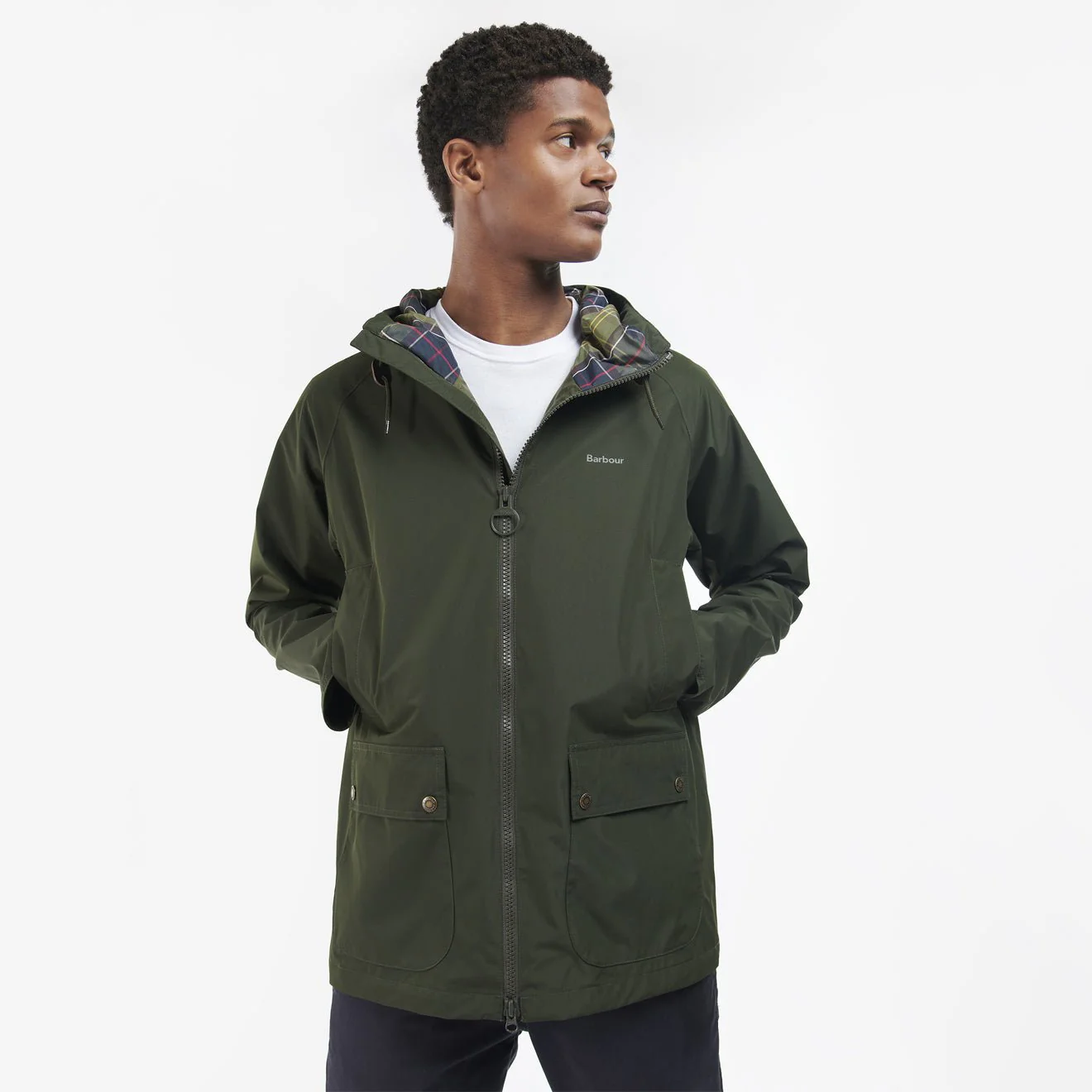 Barbour Domus Waterproof Jacket Sage/Classic - Image 3