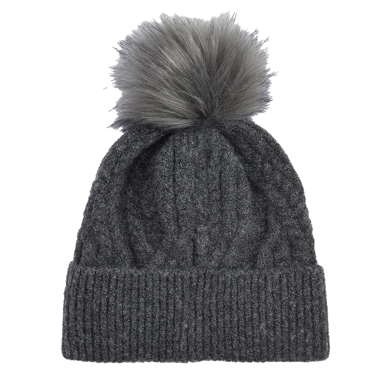 Barbour Elsdon Beanie Hat Grey - Image 2