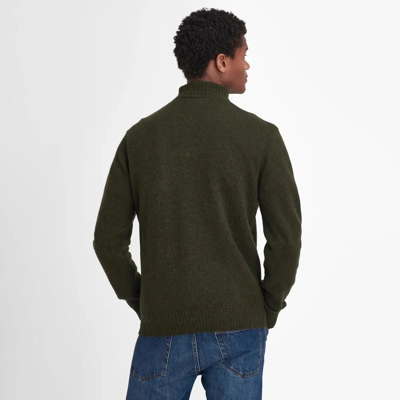 Barbour Essential Half Zip Jumper Seaweed - Image 3