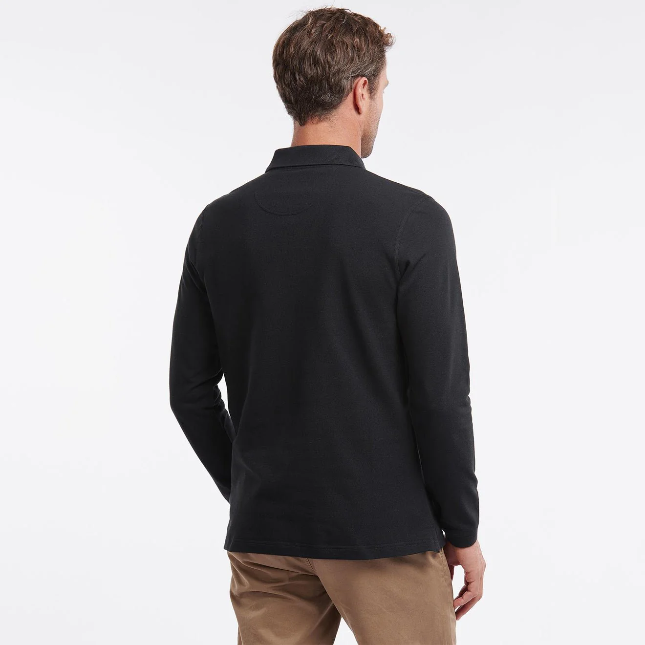 Barbour Essential L/S Polo Shirt Black - Image 3