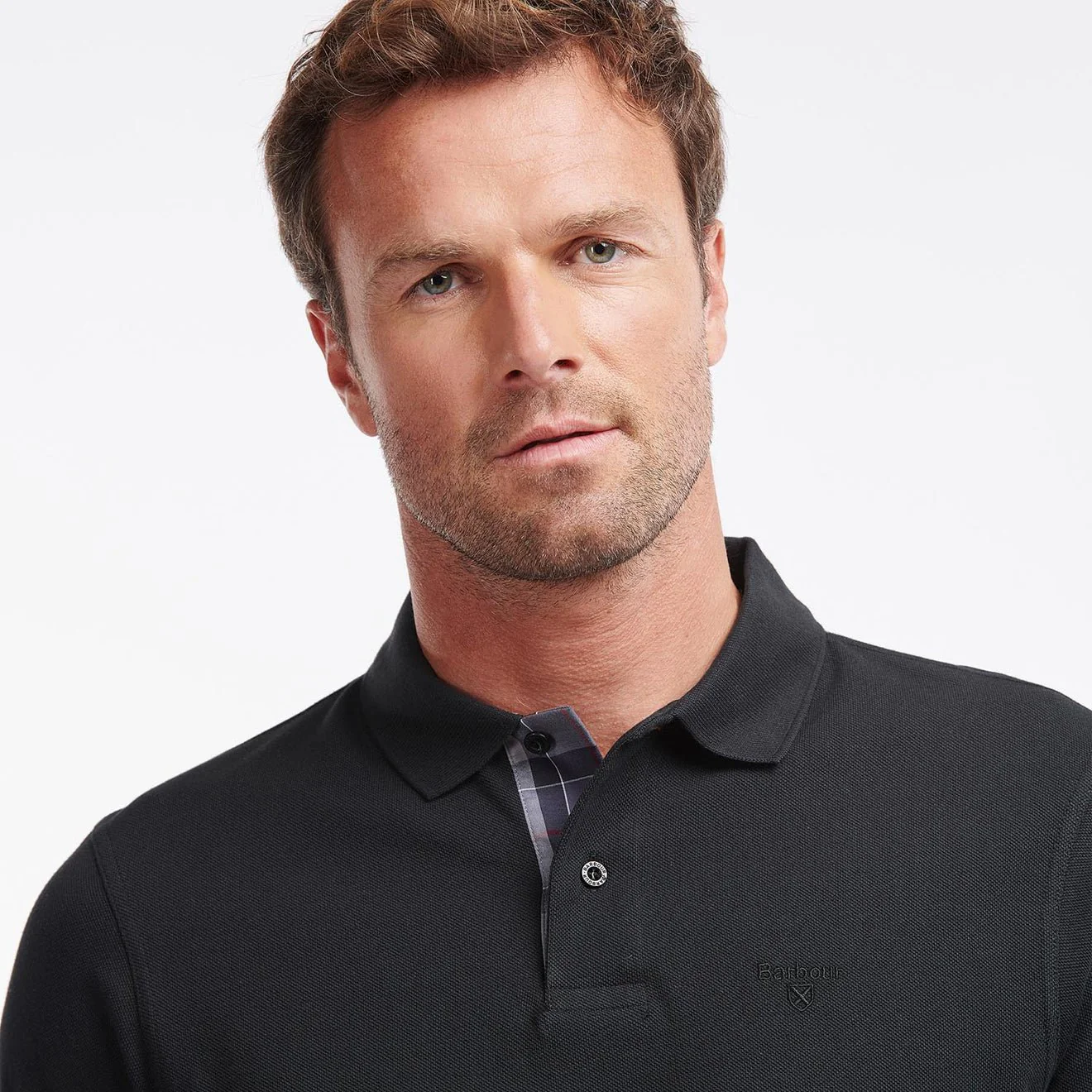 Barbour Essential L/S Polo Shirt Black - Image 4