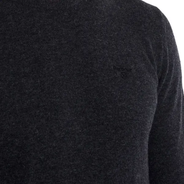 Barbour Essential Lambswool Crew Neck Charcoal - Image 3