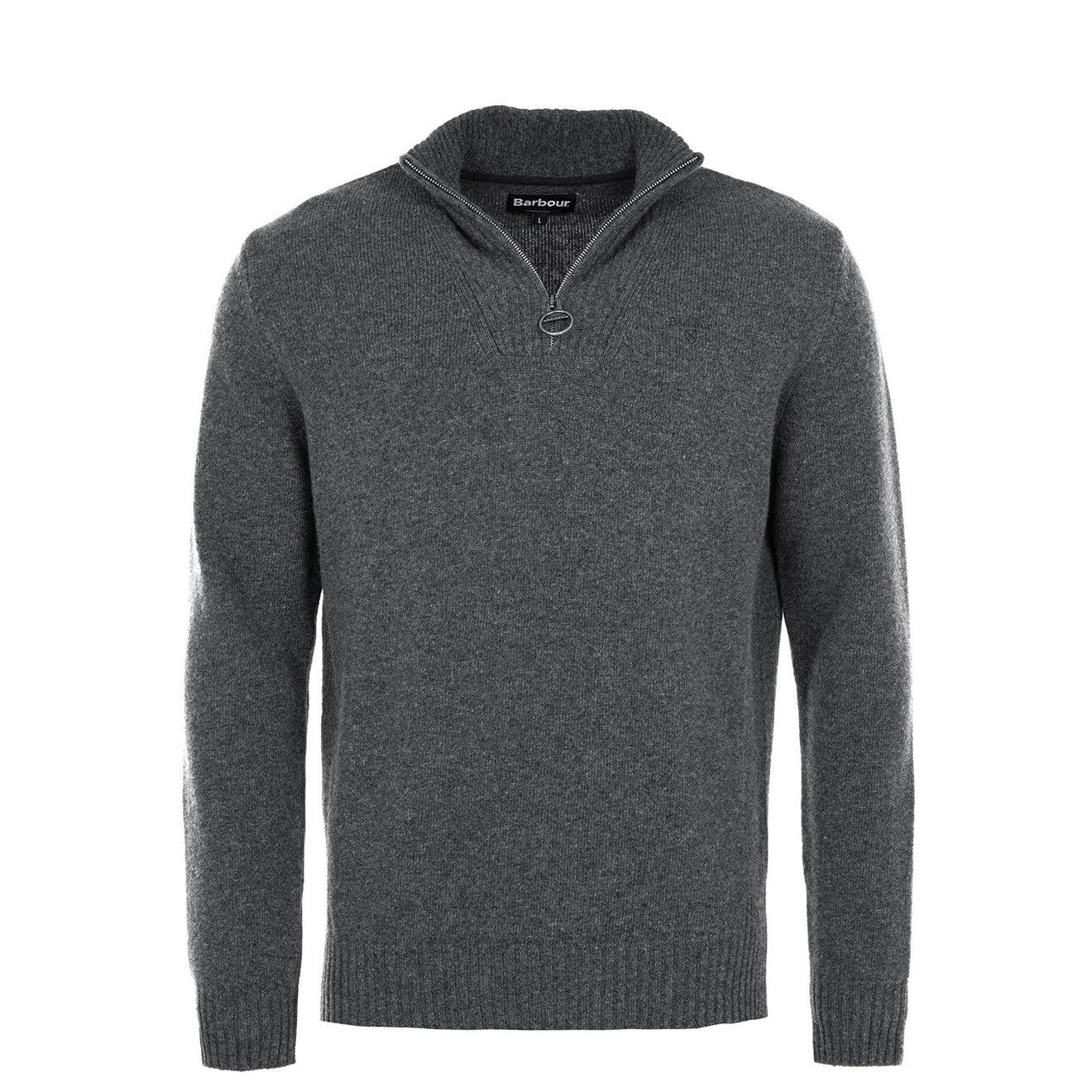 Barbour Essential Lambswool Half Zip Knitted Jumper Charcoal
