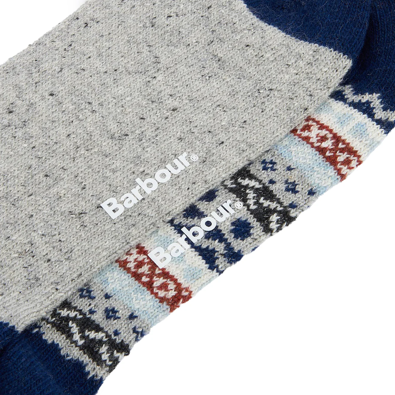 Barbour Fair Isle Sock 2 Pack Blue Granite Mix - Image 3