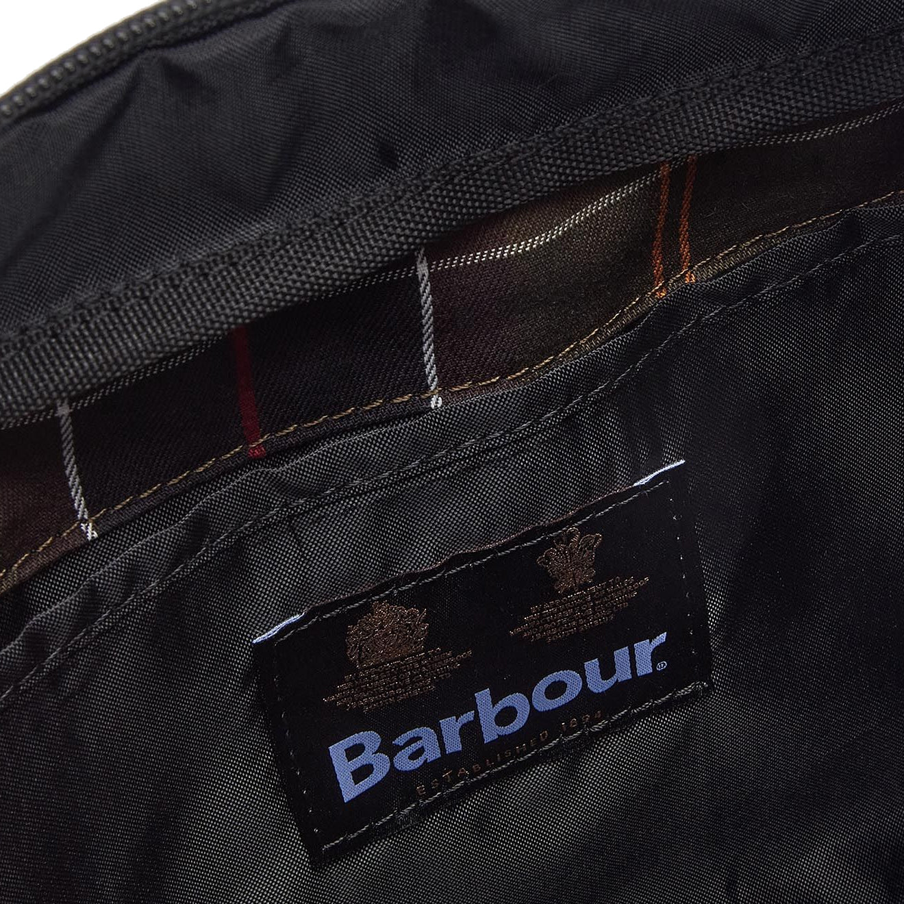 Barbour Field Canvas Washbag Olive/Black - Image 2