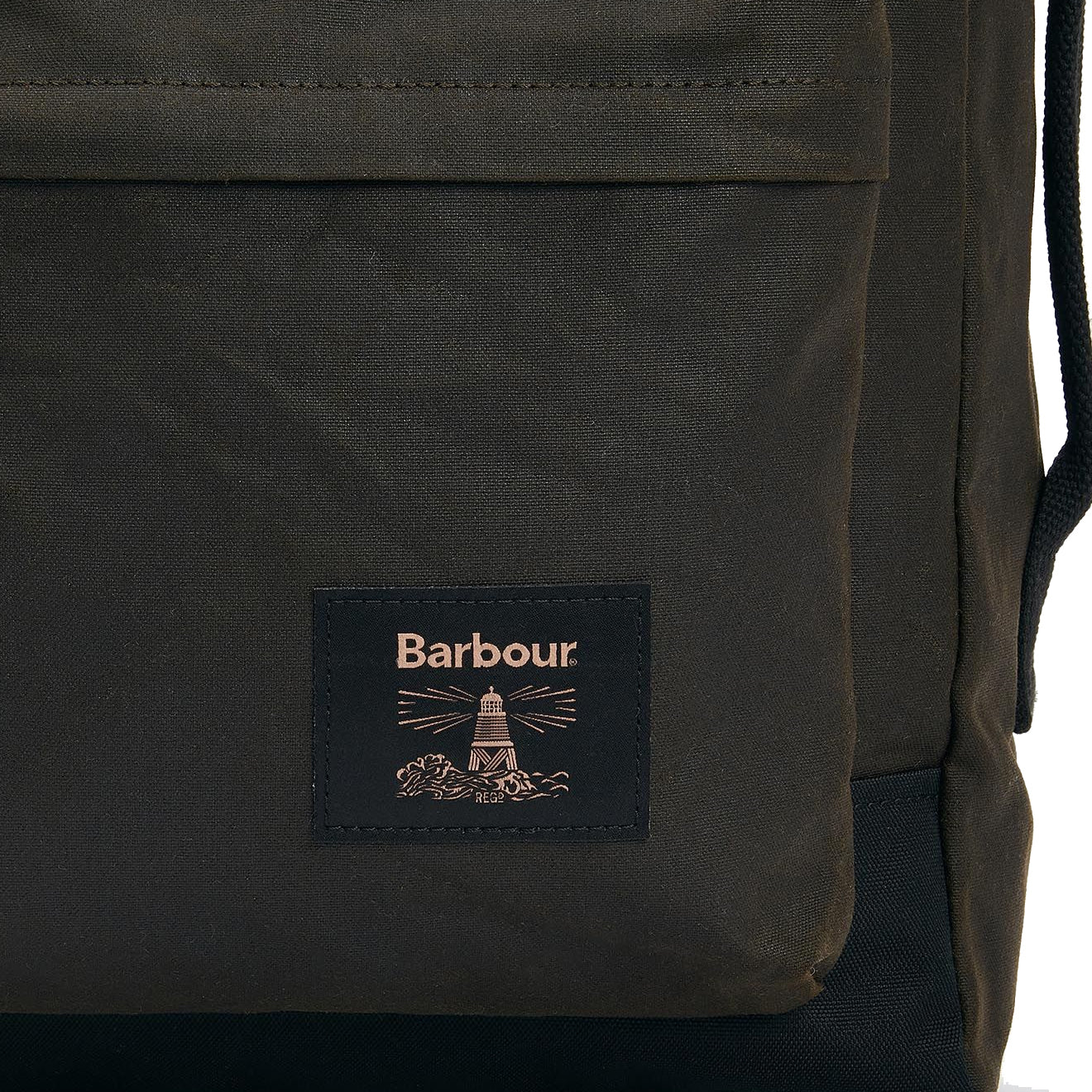 Barbour Field Wax Backpack Olive/Black - Image 7