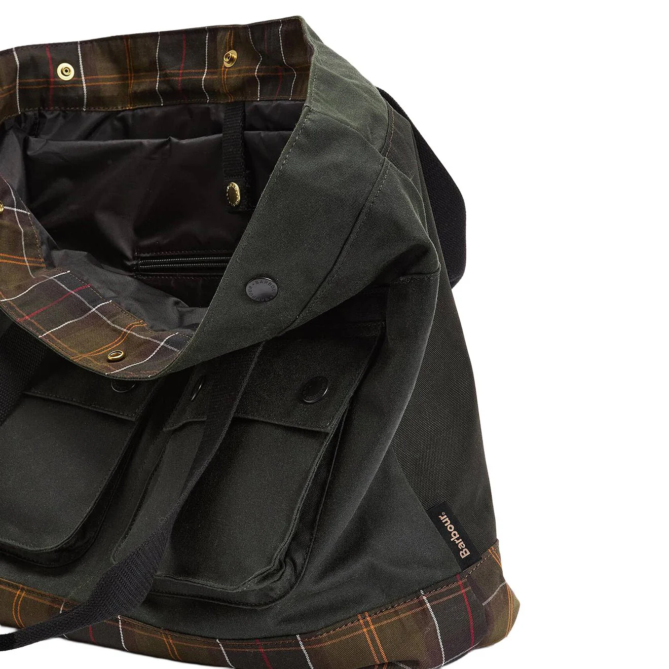 Barbour Field Waxed Tote Bag Sage/Classic - Image 4