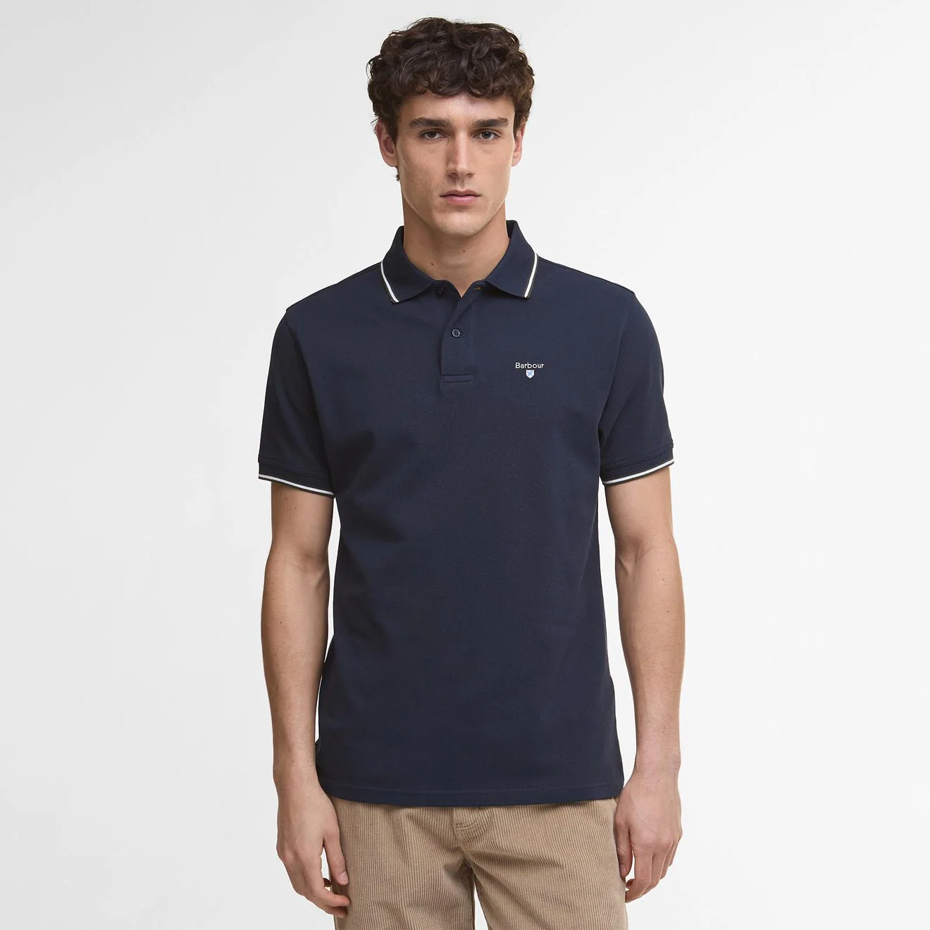 Barbour Fielding Tailored Polo Shirt Navy - Image 2