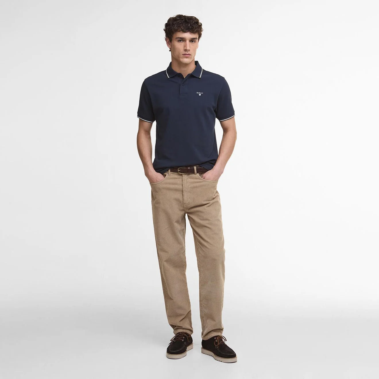 Barbour Fielding Tailored Polo Shirt Navy - Image 4