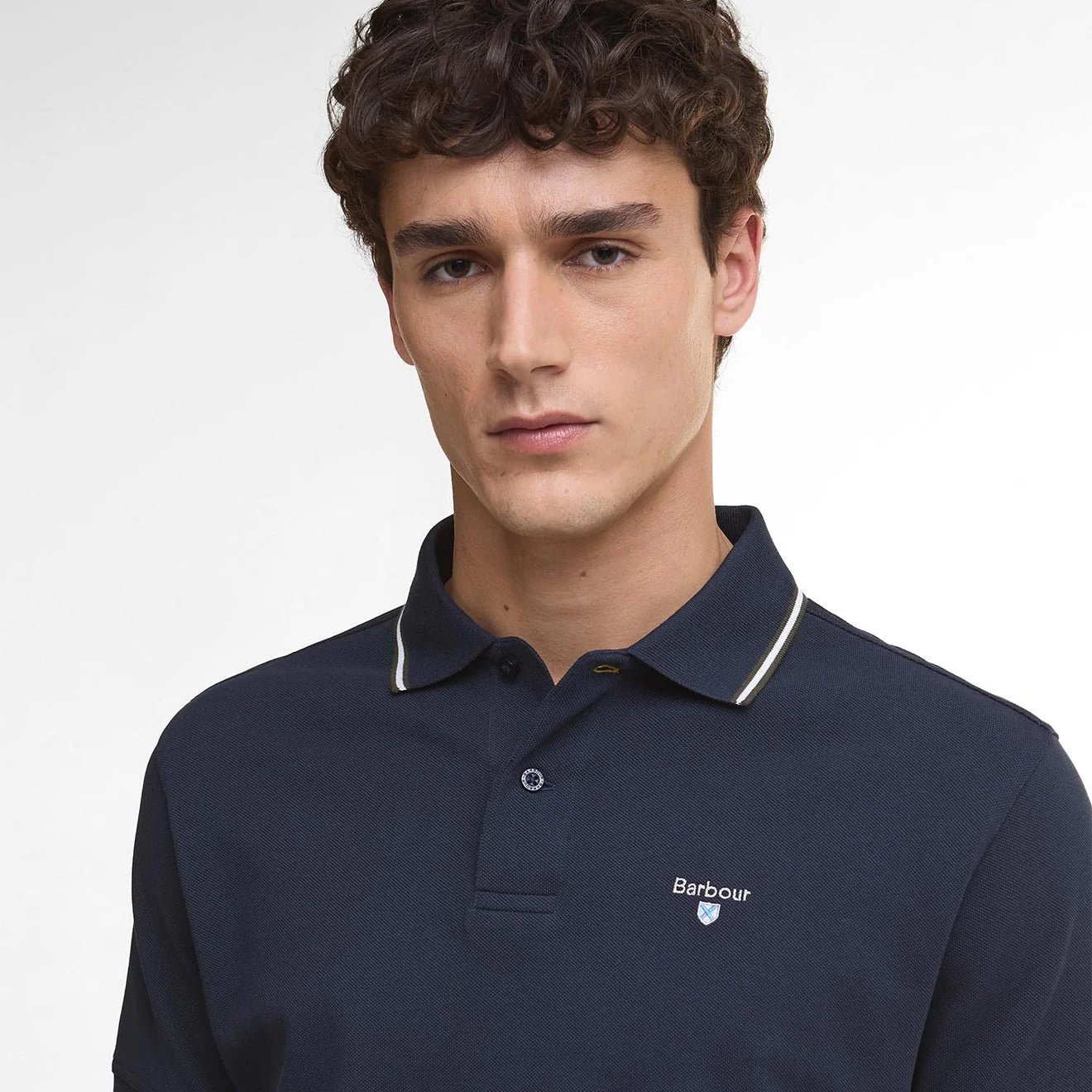 Barbour Fielding Tailored Polo Shirt Navy - Image 5