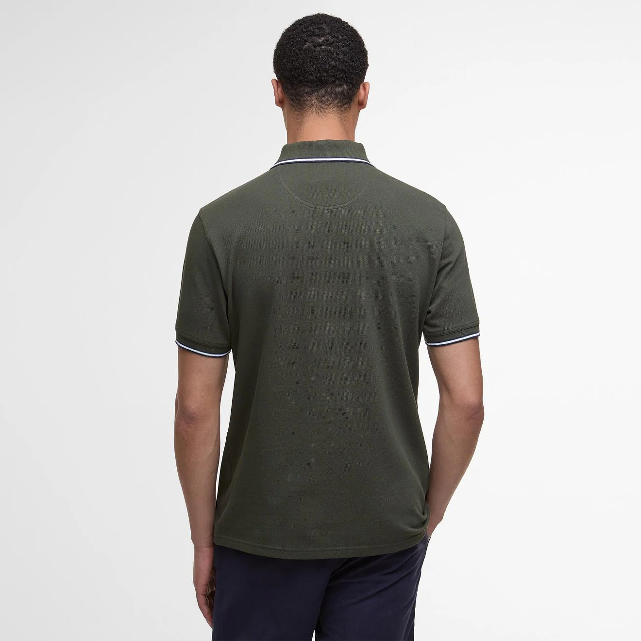 Barbour Fielding Tailored Polo Shirt Olive - Image 3