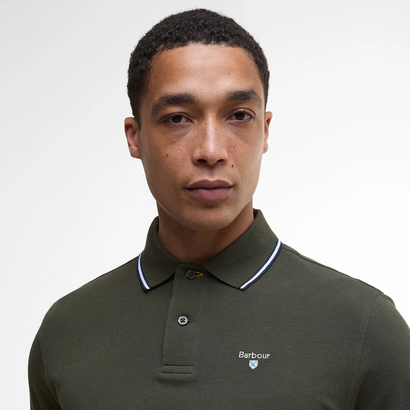 Barbour Fielding Tailored Polo Shirt Olive - Image 5