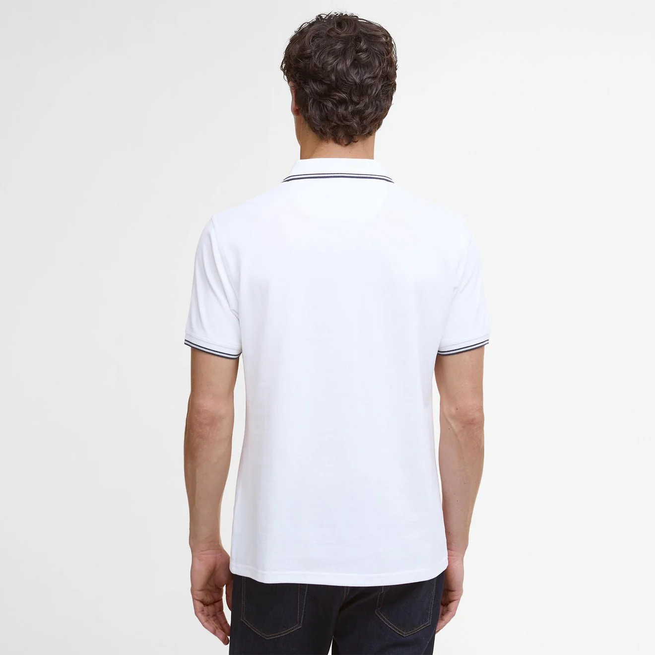 Barbour Fielding Tailored Polo Shirt White - Image 3