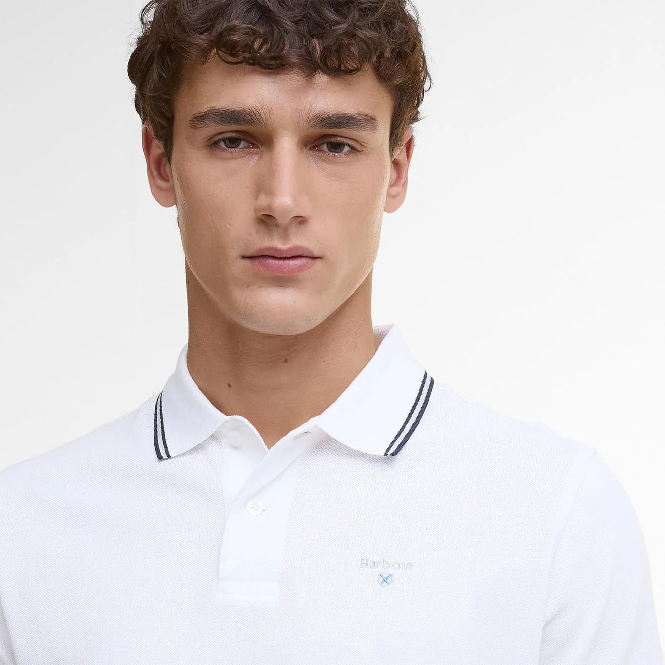 Barbour Fielding Tailored Polo Shirt White - Image 5