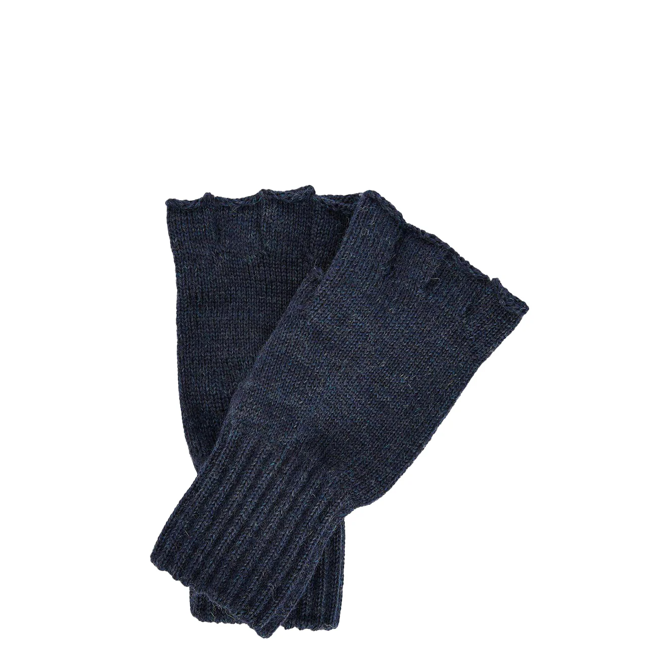 Barbour Fingerless Wool Gloves Navy