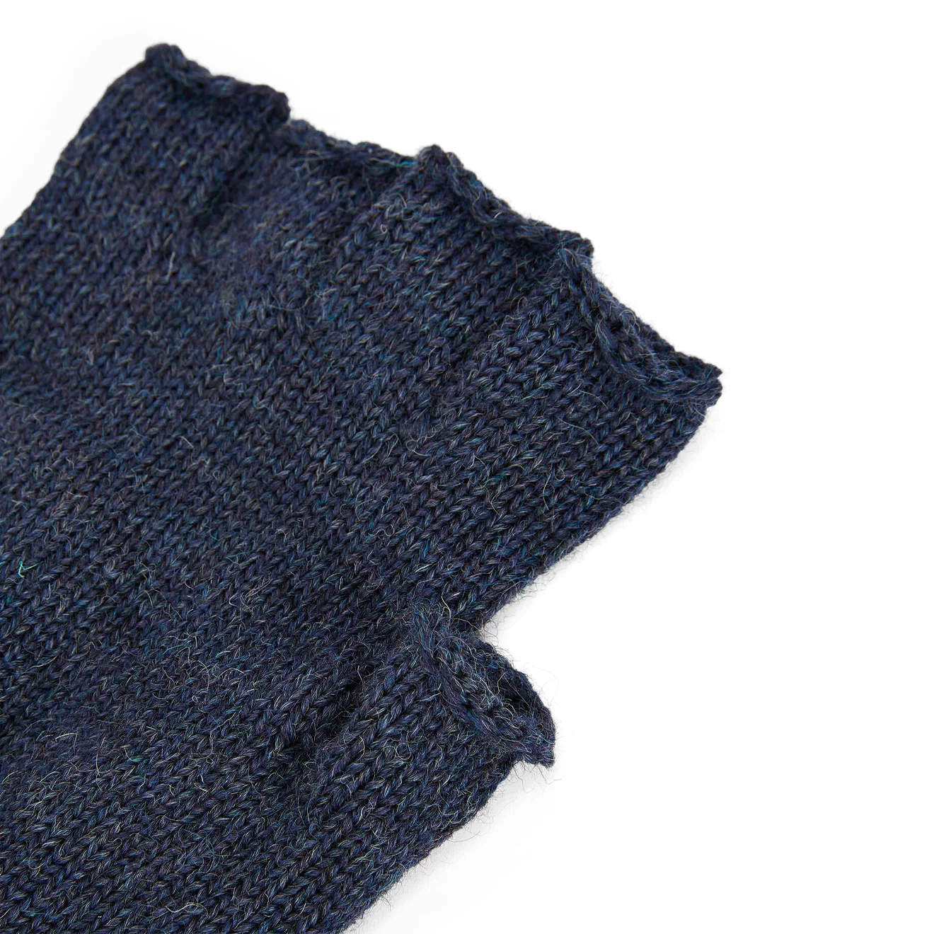 Barbour Fingerless Wool Gloves Navy - Image 2