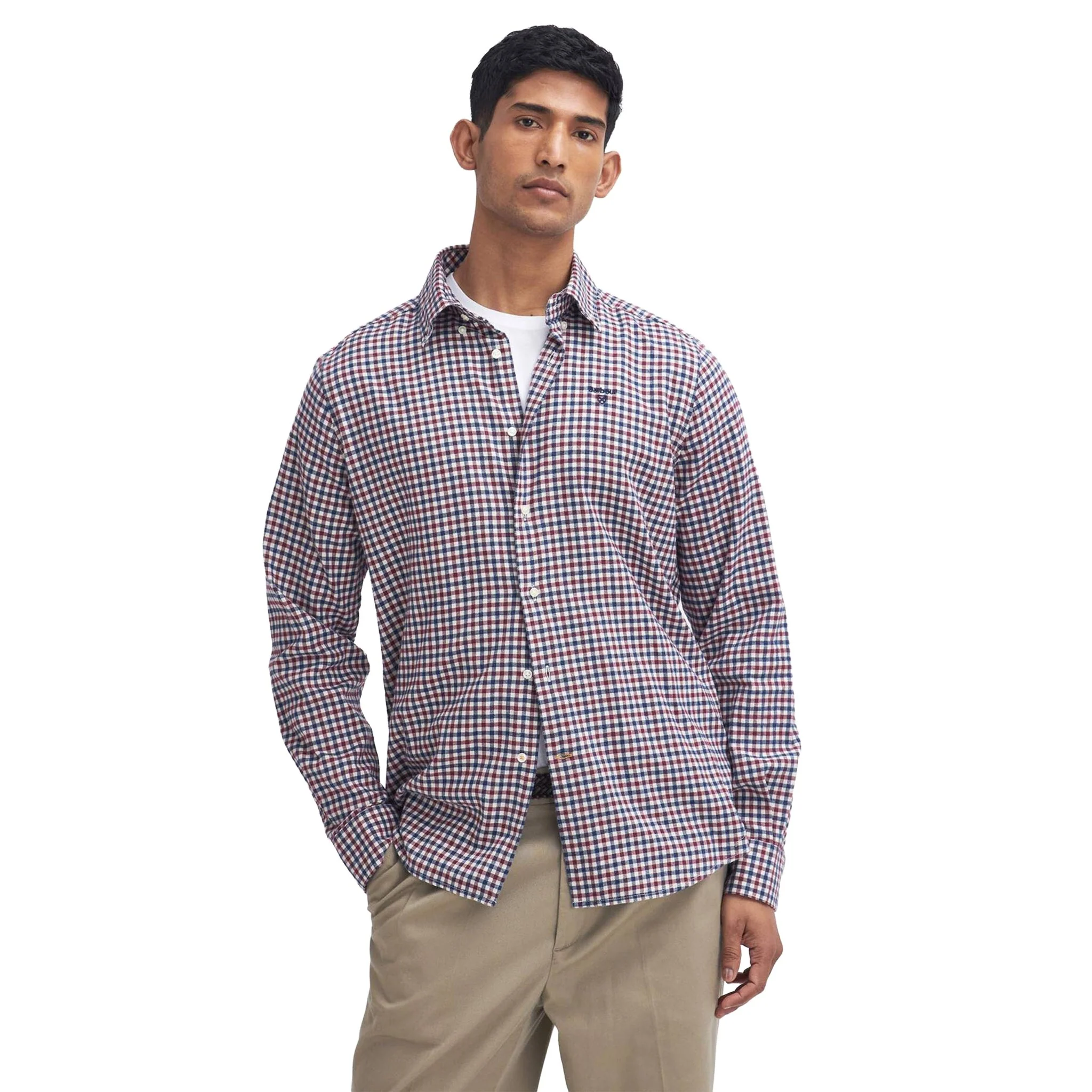 Barbour Finkle Tailored L/S Shirt Merlot - Image 2