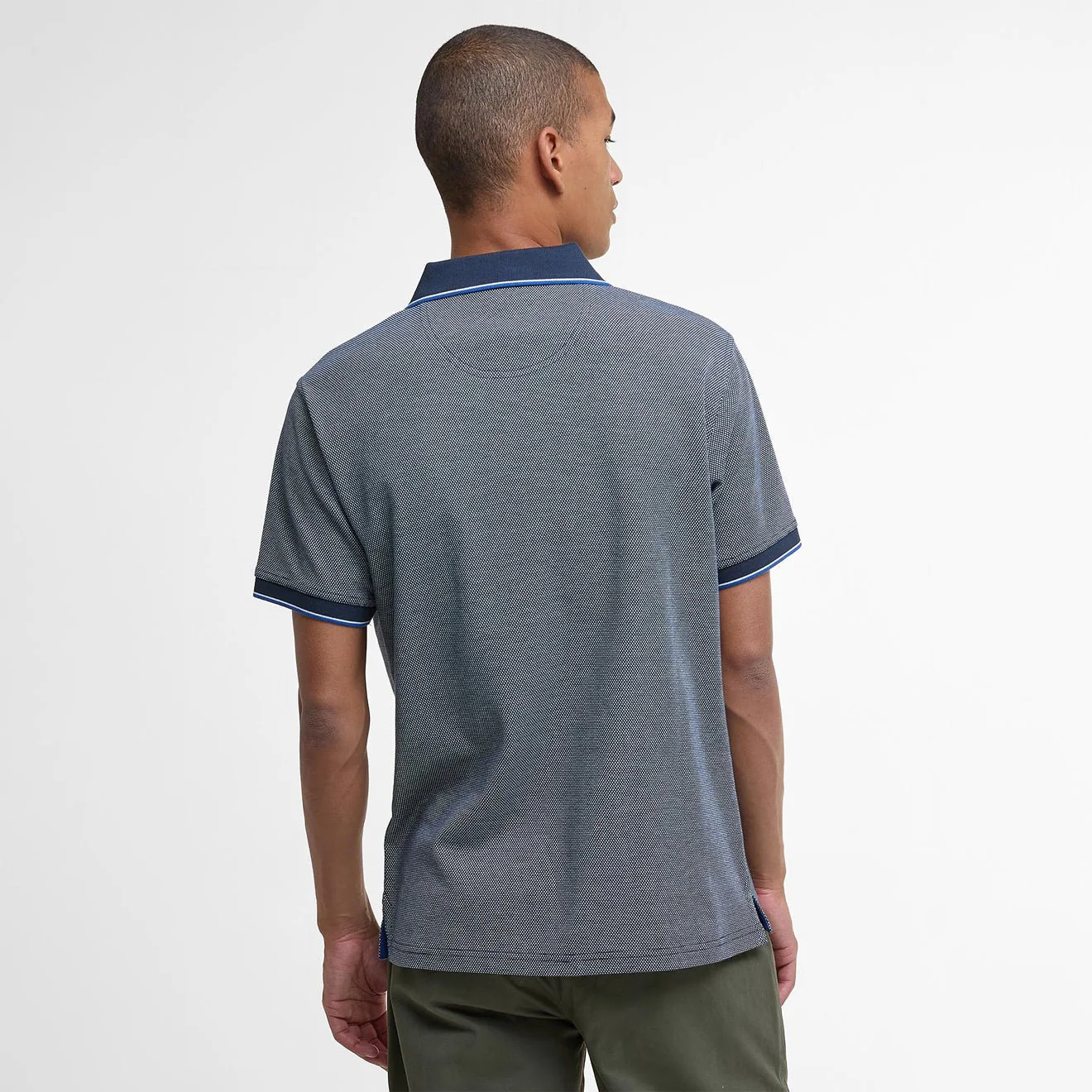 Barbour Hanswell Tailored Polo Shirt Navy - Image 3