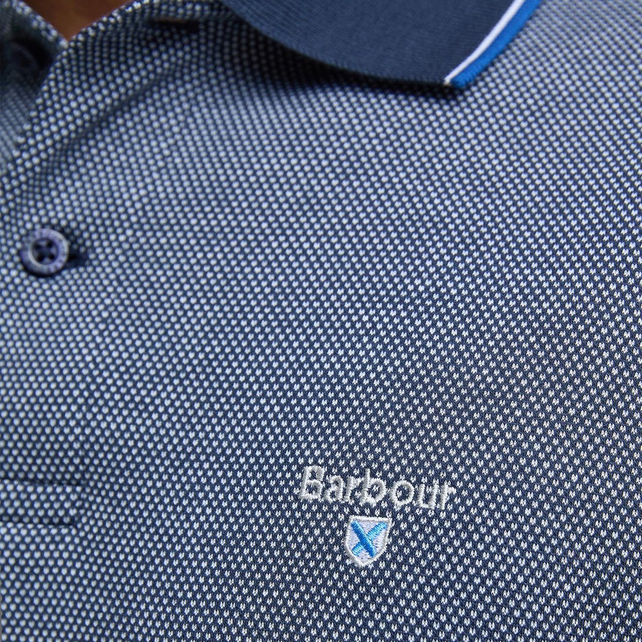 Barbour Hanswell Tailored Polo Shirt Navy - Image 5