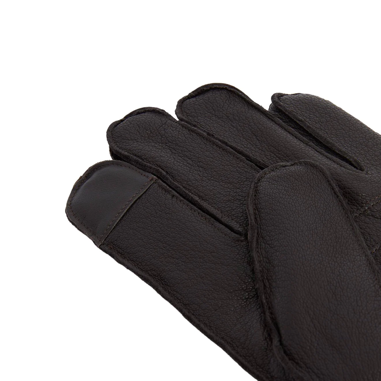 Barbour Highfield Leather Gloves Dark Brown - Image 2