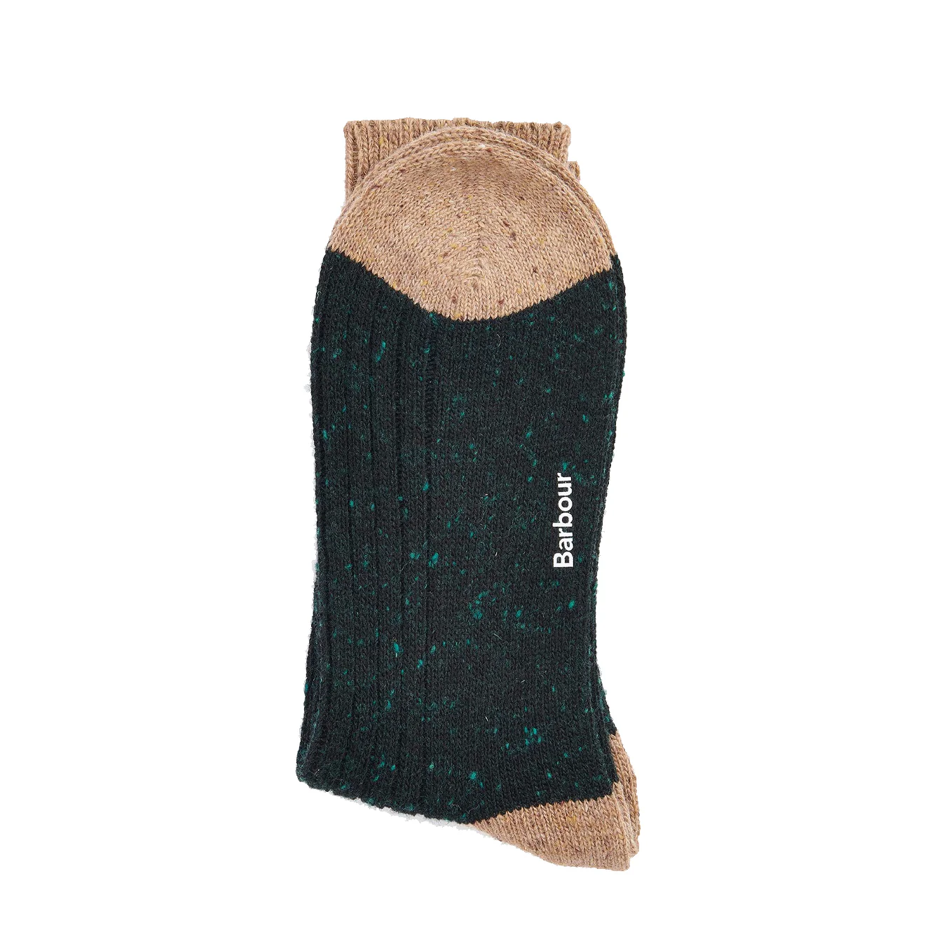 Barbour Houghton Socks Evergreen/Sandstone - Image 2