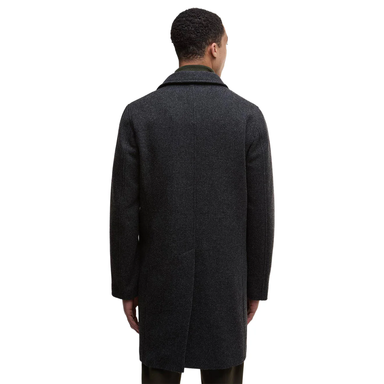 Barbour Kirkbridge Wool Coat Dark Grey Marl/Classic - Image 3