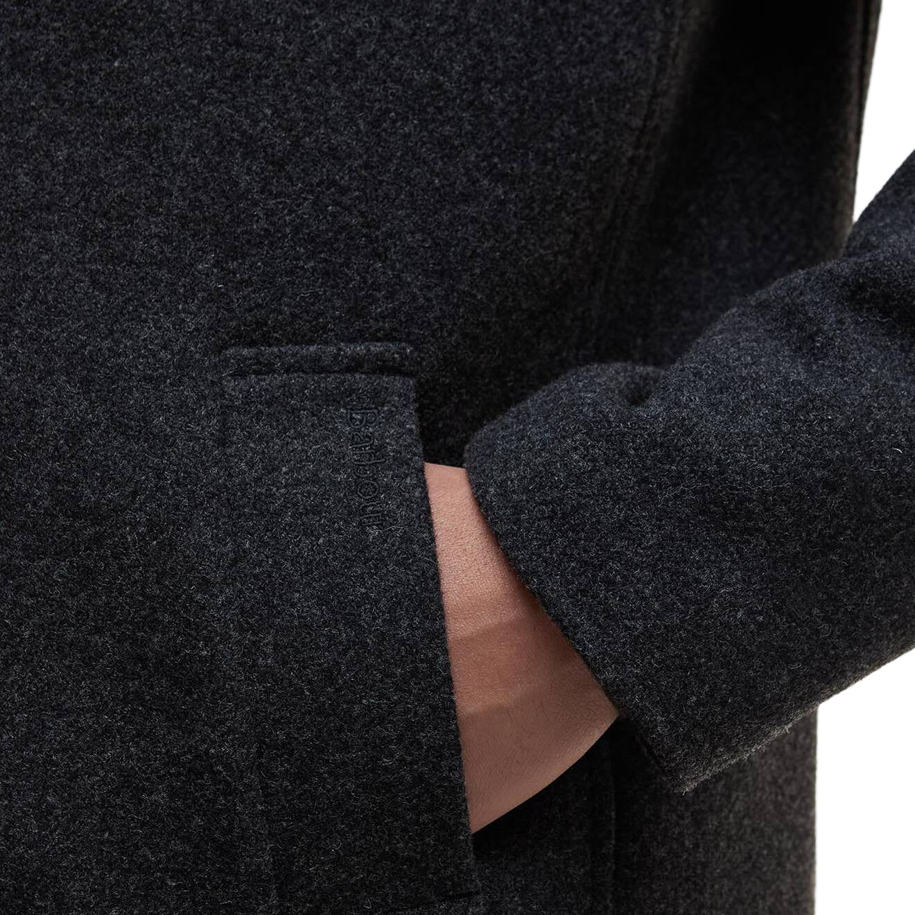 Barbour Kirkbridge Wool Coat Dark Grey Marl/Classic - Image 4