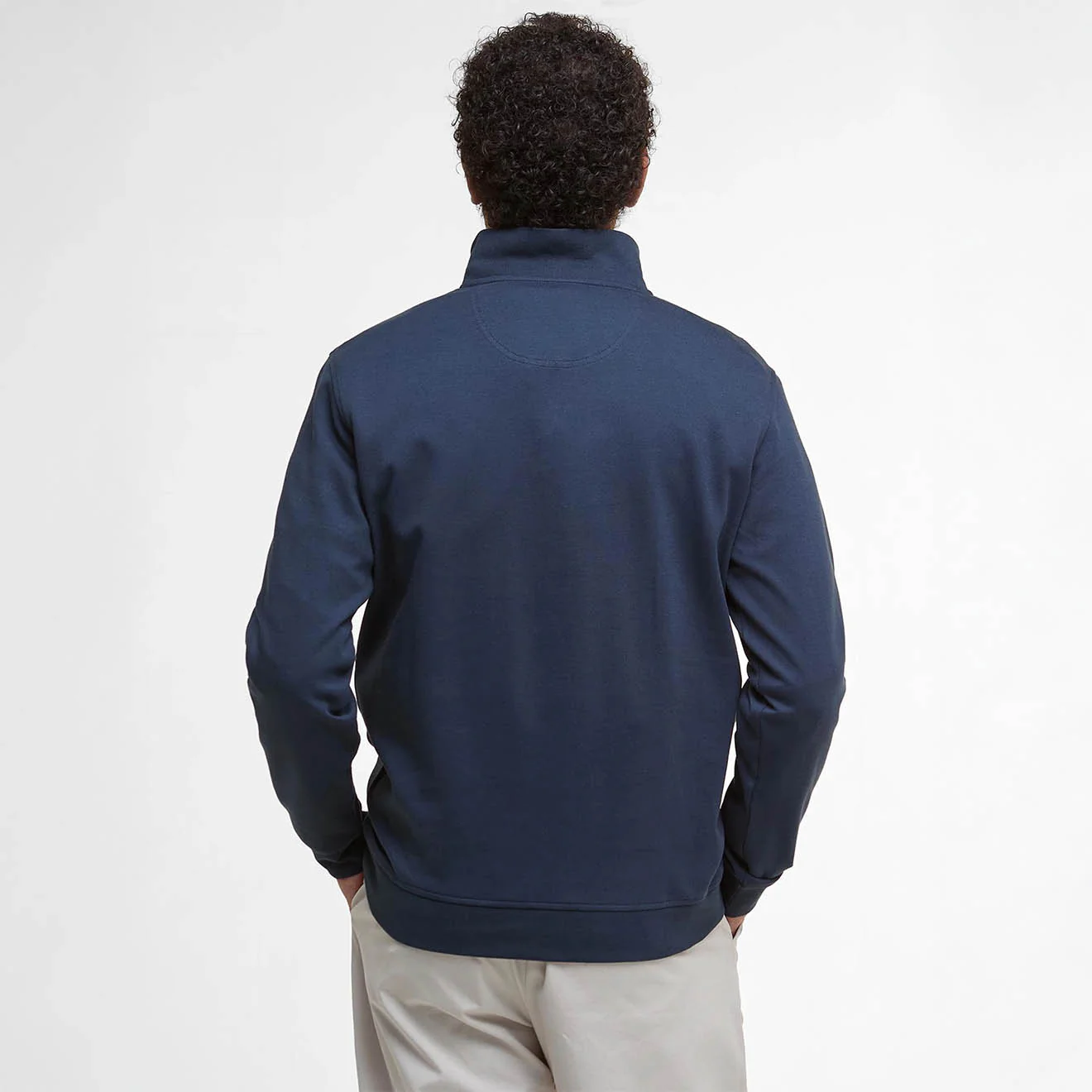 Barbour Lambeth Interlock Half Zip Sweatshirt Navy - Image 3